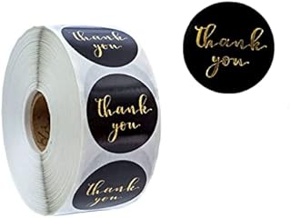 Thank You Stickers Thank You for Ordering Stickers Business Handmade Bronzing Self Adhesive Stickers Round Sealing Label Stickers for Wedding Thanksgiving Baking