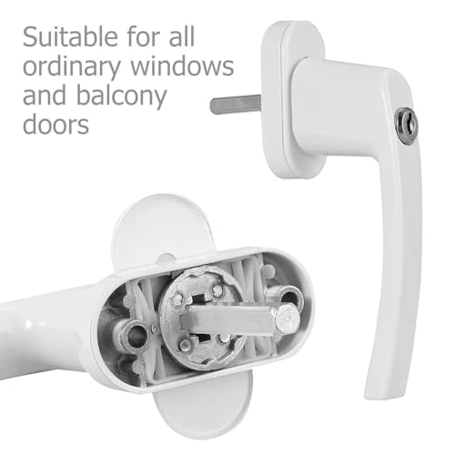 CAMWAY Fenstergriffe, 4 Stück abschließbare Fenstergriffe, mit Schloss in Stiftlänge 35mm, Kindersicherung Fenstersicherung für Kinder Diebe, für alle gängigen Fenster und Balkontüren