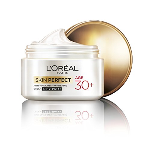 Image of L'Oreal Paris Anti-Fine Lines Cream, With SPF21 PA+++, Fights Signs of Aging, Day Cream, For Users Over 30, Skin Perfect 30+, 50g & L'Oreal Paris Aura Perfect Milky Foam Facewash, 100ml