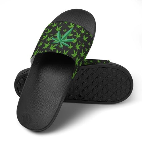 Leaf Weed Cannabis Slipper Mans Womens Slide Soft Sole House Shoes Slip On Slipper PVC Sandal3