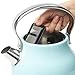 Haden Heritage 1.7 Liter Stainless Steel Electric Kettle, Hot Water Kettle with 360-Degree Base and Auto Shutoff, Turquoise & Chrome