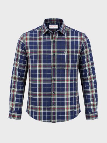 Image of The Indian Garage Co Men Regular Fit Checkered Full Sleeves Cutaway Collar Casual Shirt