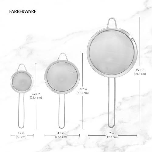 Farberware 3-Piece Fine Mesh Strainer Set Stainless Steel - image 6