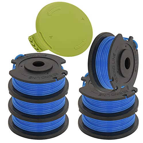 TOPA 29252 Spool, Weed Eater Spool for Greenworks 21332 21342 24V 40V 80V Cordless Trimmer String, 29092 Replacement Trimmer Spool Line with 3411546A-6 Spool Cap Cover (6 Spools, 1 Cap)