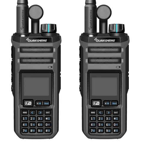 Image of QuanSheng TK11(5) Multi-Band Walkie Talkie - 10W, NOAA Weather Alerts, 999 Channels, Frequency Meter, Type-C Charging & 2500mAh Battery for Outdoor, Hiking, Emergency, Security (2Packs)