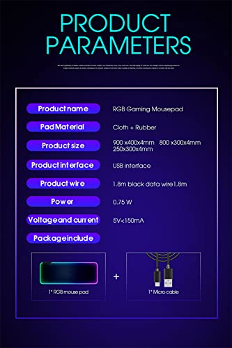 Gaming Mouse Pads Colorful Planet Pattern Gaming Rgb Mouse Pad, Cloth Starry Sky Mouse Pad, Anti-Slip Base, Rgb Backlit, Stitched Edges, Water-Resistant, Optimized For Gaming Sensors, Xl,300X700Mm #TOP6