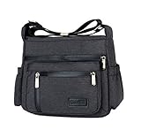 Wxnow Crossbody Bags Lightweight Cross-Body Bag Waterproof Nylon Travel Purses and Handbags Lightweight Work Bag for Men And Women Black