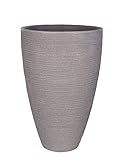 BigDean XXL Pflanzkübel in Beton-Optik - runder Rillentopf - 60x40 - großer Outdoor Blumenkübel - 47 Liter - hoher Übertopf für Innen & Außen - Pflanzentopf