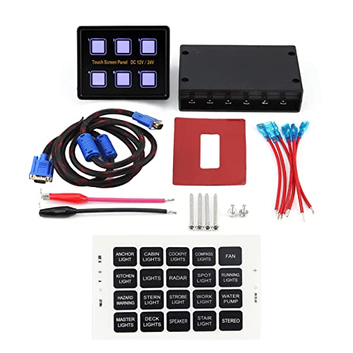 Panel de interruptor LED de 6 bandas Ejoyous pantalla táctil impermeable 12V 24V coche barco