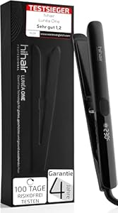 hihair Glätteisen – Für weniger Frizz & schonendes Styling – 100 Tage risikofrei testen – Mit LCD-Display & Griffknopf – Schnell aufheizend in nur 20 Sek. – Für seidig glattes Haar mit mehr Glanz