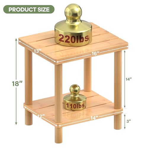 Lejaneoye SJHYZ002 Outdoor Side Table, 2-Tier Small Outdoor Table thumb #2