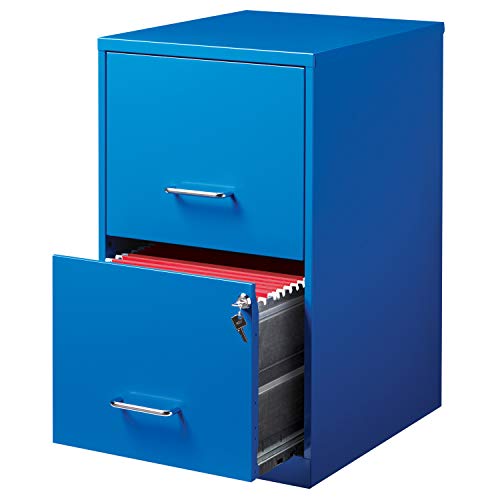 Office Dimensions 18In. 2 Drawer Metal Soho Vertical File Cabinet, 18 In, Classic Blue #TOP1