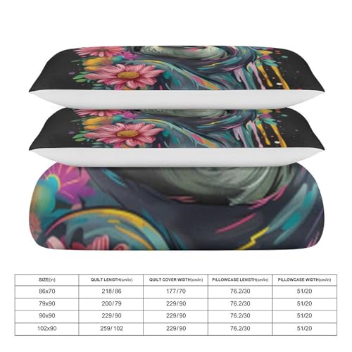 Funda de edredón con estampado 3D Faultierss microfibra cómoda 4