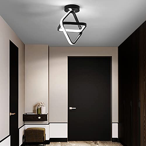 Plafonnier LED 22W double carré noir éclairage modulable chaud et blanc froid
