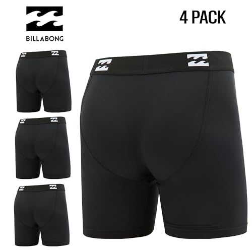 Billabong Mens Boxer Briefs 4 Pack Long Leg Performance Compression Shorts Mens Underwear 7.5” Inseam2