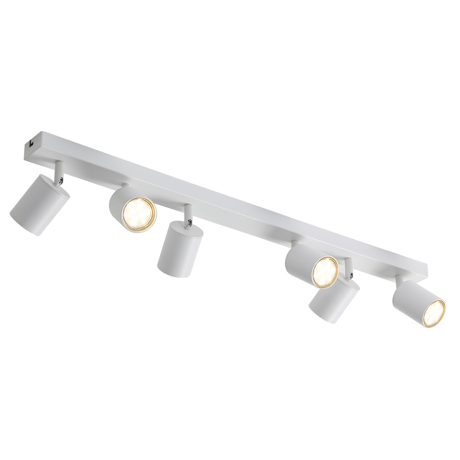 ZMH Plafoniera LED Bianco Faretto a soffitto: Lampadario a soffitto 6 fiamma a LED GU10, girevole di 330°, Lampada da soffitto moderna stile industriale Applique da parete, senza lampadina