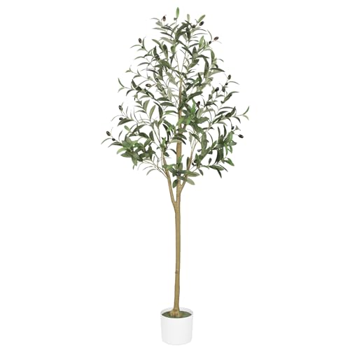 FEELEAD フェイクオリーブの木 【高さ152cm】人工観葉植物 フェイクグリーン 光触媒 消臭対応 室内用 観葉樹 造花 インテリアグリーン おしゃれ 鉢付き 水やり不要 リビングや玄関 オフィス装飾にも最適