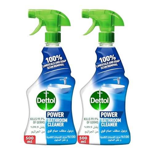 Dettol Power Bathroom Cleaner for 100% Removal of Soapscum (Kills 99.9% Germs) Trigger Spray Bottle 500ml (Pack of 2)