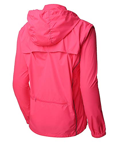 Outto Women's Cycling Jacket Convertible Upf50+ Windproof With Zip Off Sleeves(X-Large,Pink) #TOP1