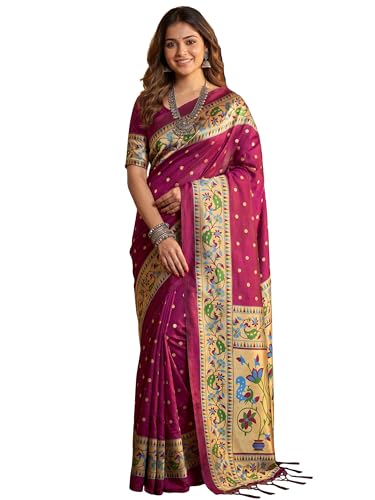 Image of AKHILAM Women's Kanjivaram Pure Soft Silk Saree For Women Saree With Unstitched Blouse Piece |Soft banarasi saree for women|silk saree pure silk