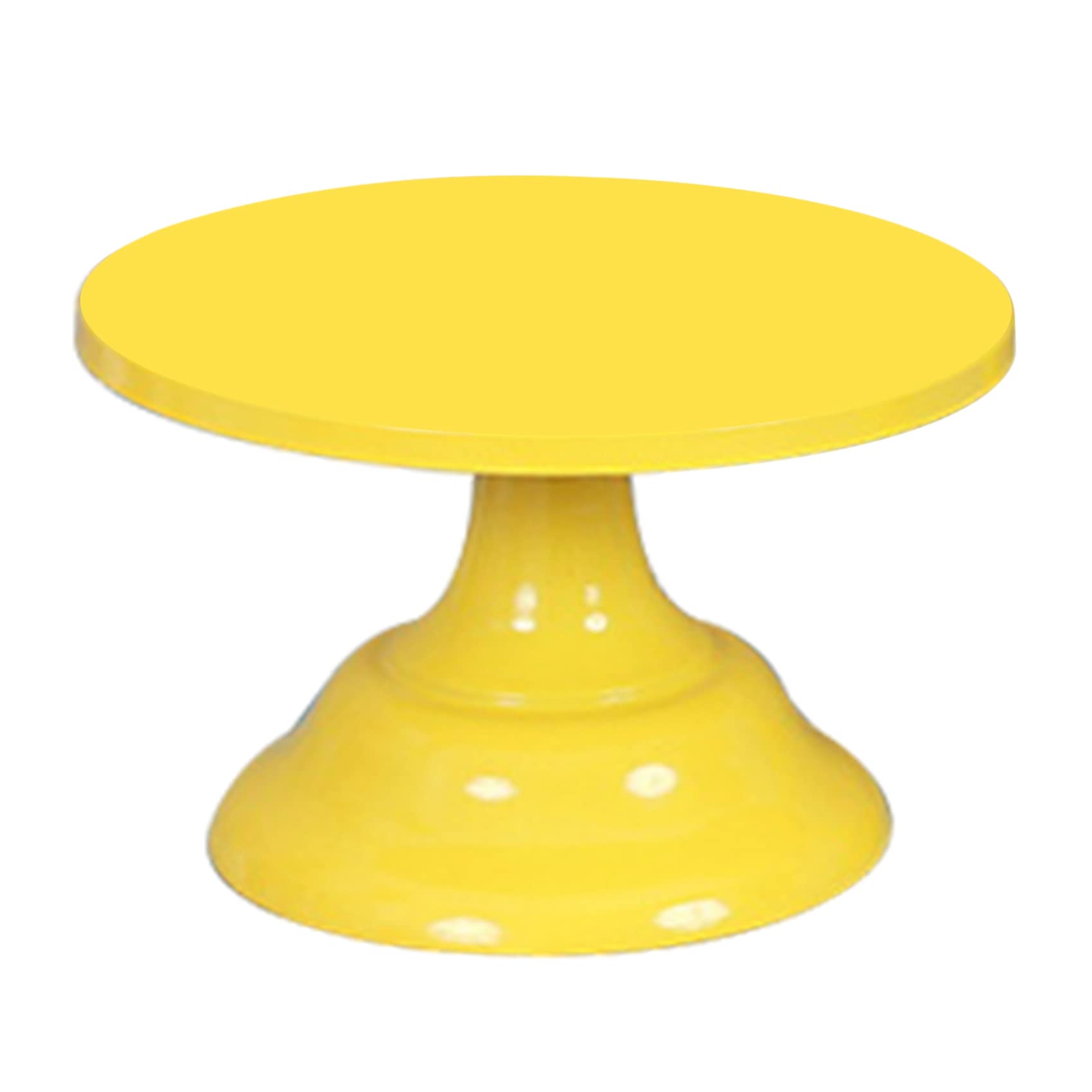 Dojimayisc Metal Iron Cake Stand Round Pedestal Dessert Holder Cupcake Display Rack Bakeware for Birthday Wedding (Yellow S)
