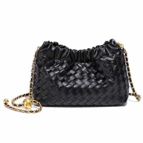 Women's Woven Crossbody Bag- Trendy Dumpling Clutch- Cloud Shoulder Bag- Elegant Evening Purse