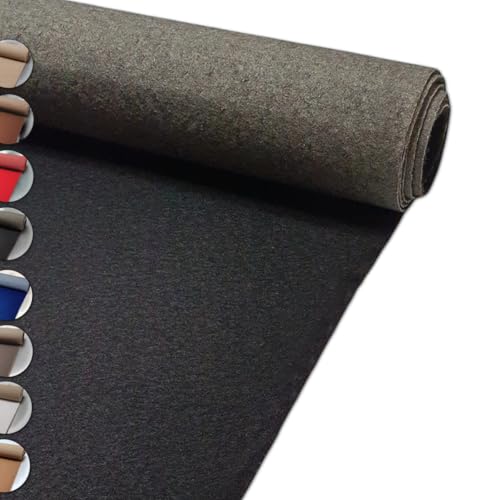 MadeInNature Moqueta para Eventos Reutilizable y Resistente, Moqueta para Exposiciones y Stands Clasificada Anti-Fuego, Ancho 2 metros, Color y Longitud a elegir (Negro, Longitud 200cm)