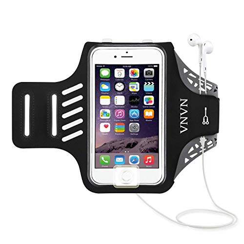 VNVN Water Resistant Sports Armband Arm Case Holder with Fingerprint Touch Compatible for iPhone 11,11Pro,11Pro Max,Xs Max,Xr, Xs,8,7(Including Plus Series),- Adjustable Reflective Workout Band