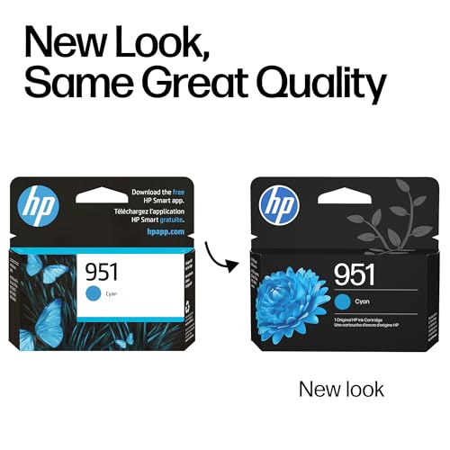 Image of HP 951 Cyan Ink Cartridge | Works with OfficeJet 8600,Pro 251dw,276dw,8100,8610,8620,8630 | Eligible for Instant Ink-| CN050AN,(Pack of 2)