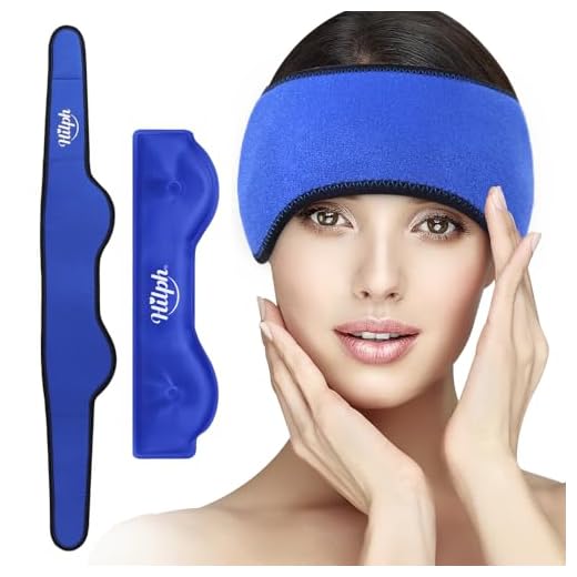 Hilph Fría Dolor de Cabeza, Cinturón de Enfriamiento de Frente de Migraña, Bolsa de Gel Hielo Frío para Cabeza, Gorro Migraña Reutilizada, Headache Relief Cap Hat para Tensión Nerviosa - Azul