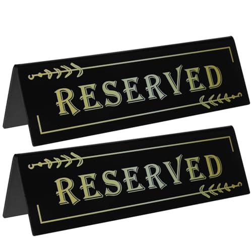 FUNOMOCYA 2Pcs Reserved Table Sign Elegant for Restaurants Events Eye Catching for Wedding Hotel Reservations