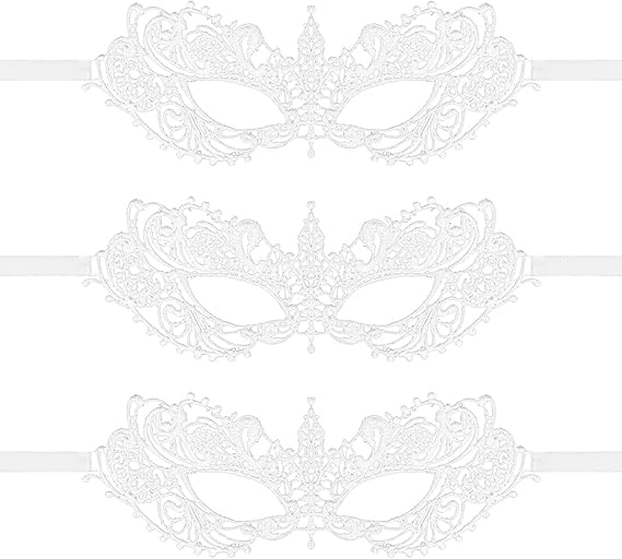 3 Pcs Masquerade Mask for Women Fun Lace Masks | Mascarade Headpiece, Disguise, For Costume Parties, Mardi Gras