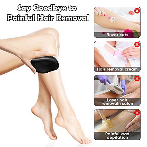 Crystal Hair Eraser For Hair Removal Device, Reusable Crystal Hair Remover For Women And Men, Painless Exfoliation Hair Removal Tool, Magic Hair Removal Epilator For Back Legs Arms.(Black) #TOP5