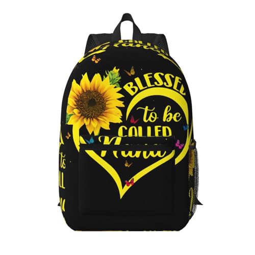 Sac à dos de voyage Blessed to Be Called Nana avec de jolis tournesols
