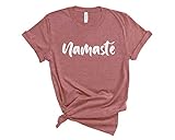 Namaste Shirt. Yoga Top. Super Soft and Comfy Unisex T-Shirt. Yoga Shirt. (Heather Mauve, X-Large)