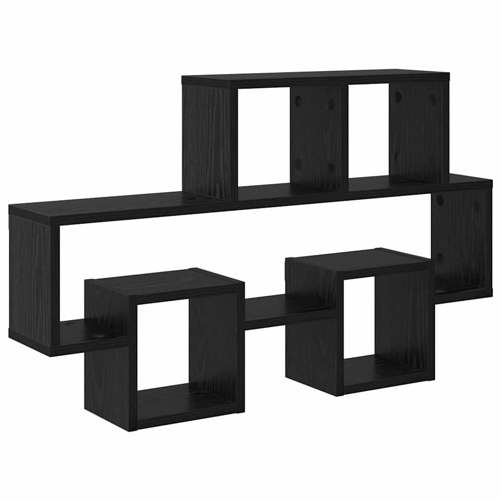Étagère murale chêne noir 82 x 15 x 51 cm