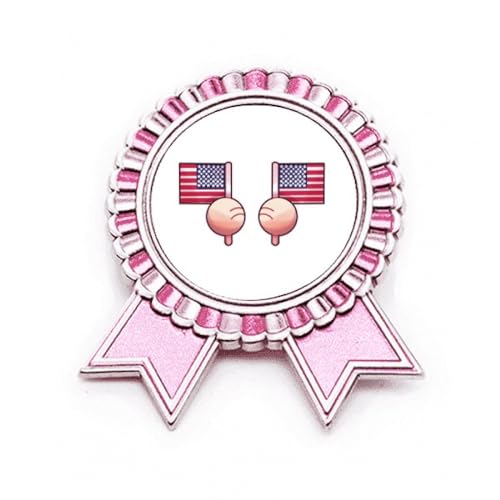 Broche drapeau américain rose en métal pour personnaliser un vêtement