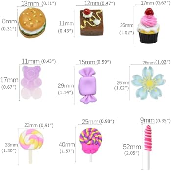 SUNNYCLUE 56 PCS 14 STYLES Donut Cabochon Donut Résine Charms 3d Mignon Mini Donuts Dessert Cookies Doux Flatback Charm Cabochons En Vrac Pour La Fabrication De Bijoux Scrapbooking Embellissements Étu