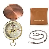 FuYelng 3 Piezas Brújula Retro, 6,8 × 5 × 1,6 cm Brújula de Metal con Cadena Bolsa de Almacenamiento, para Supervivencia al Aire Libre Orientación Camping Silva Niños
