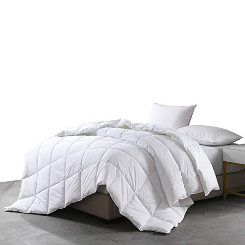 Eco Life 100% Cotton Plush Soft Comforter with Eco Friendly BioFill Made from Natural Corn Fiber and Recycled Polyester, Full/Queen