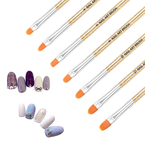 AvoDovA 7 Stück Nagel Pinselset, Malerei Pen für Gelnägel Pinselset, UV-Gel Nagel Pinsel Gelnagel Pinsel, Nagelpinsel UV Gel Nagel Acryl Pinsel Nail Art Nagel Kunst, Nagelbürste für Nägel Nailart (B) – Bild 5