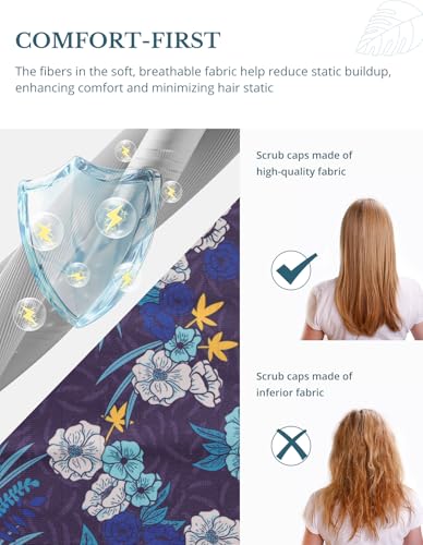 Image of Scrub Caps for Women with Buttons, Classic Surgical Caps