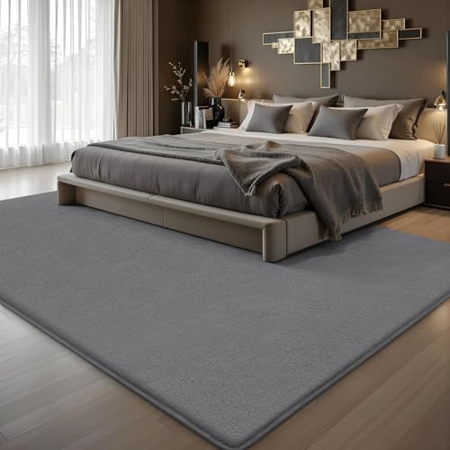 Homaxy Moderner Teppich Wohnzimmer 120x160 cm Kuscheliger Flauschig Weich waschbar Teppiche Anti-Rutsch Unterseite Kurzflor Matte fürs Flur, Kinderzimmer, Schlafzimmer, Dunkelgrau