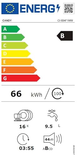 Candy CI 6B4F1MA / Vollintegrierter Geschirrspüler / 60 cm/Wi-Fi Funktion (hOn) /16 Maßgedecke/Besteckschublade/Höhenverstellbarer Oberkorb mit „Easy Click“ / Aquastop / 8 Programme