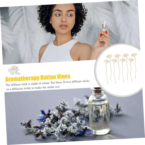 DECHOUS Set 8 piezas diffusers de varillas de rattan blanco miniatura 4