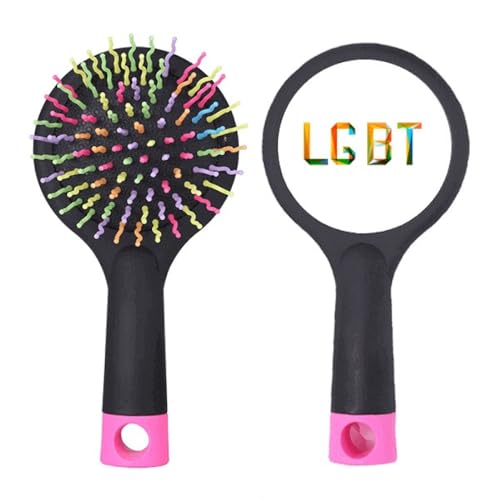 Brosse démêlante arc-en-ciel anti-casse avec base coussin massant