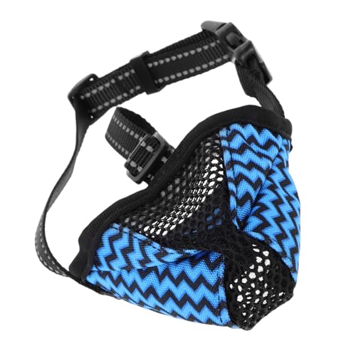 PartyKindom 噛みつき防止犬用銃口 樹皮の銃口がない 狩猟犬の 犬用 大型犬用口輪 犬の口の銃口 ペット用メッシュ 小型犬用のソフト犬用口輪 犬用ミズル ポリエステル Blue