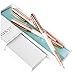 Crystal Pen - 3 Fine Rose Gold Crystal Gel Pens with Cap in Glossy White Gift Box | Rose Gold Pen Office Supplies Gifts for Women, Bridesmaids, Birthday, Coworkers, Wedding (Rose - Black Ink)