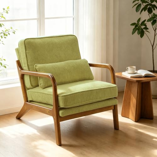 Karl home Mid-Century Modern Accent Reading Chair, Green