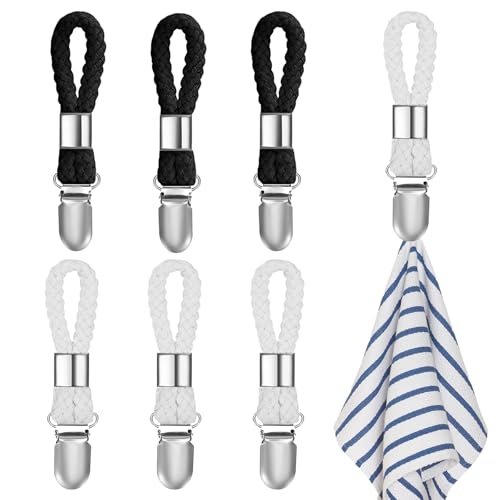 Lot de 6 pinces à serviettes métal Crochets polyvalents pour serviettes de cuisine, salle de bain ou plage